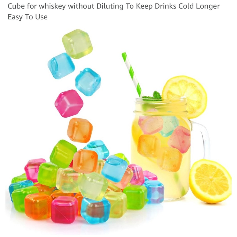 Source Unknown Colorful Reusable Ice Cubes 18 cubes